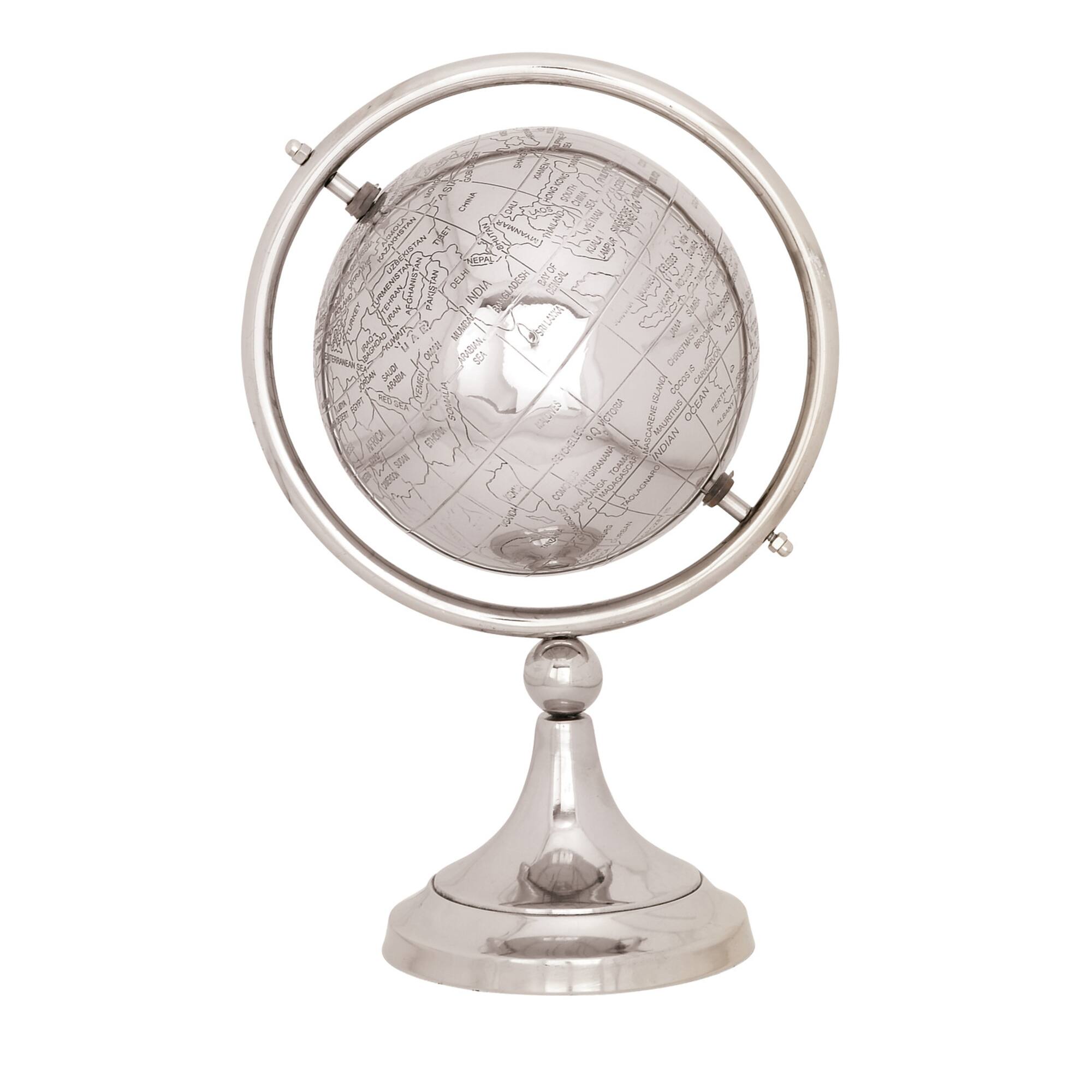 13" Silver Aluminum Glam Globe